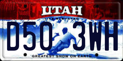 UT license plate D503WH