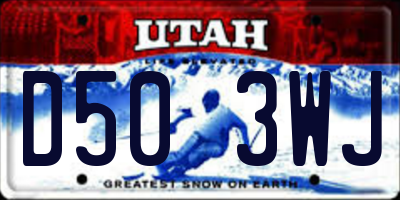 UT license plate D503WJ