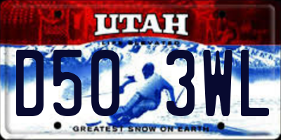 UT license plate D503WL
