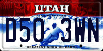 UT license plate D503WN