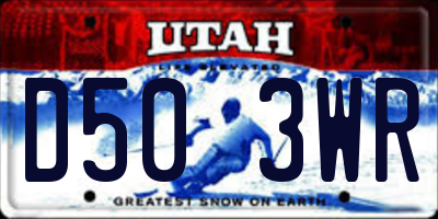 UT license plate D503WR