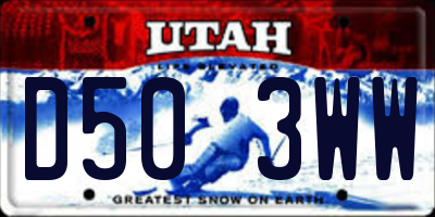 UT license plate D503WW