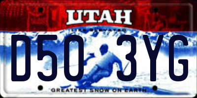 UT license plate D503YG