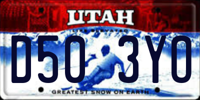 UT license plate D503YO