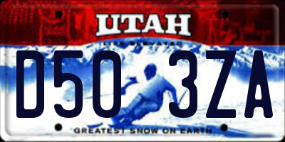 UT license plate D503ZA