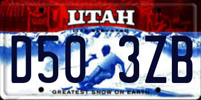 UT license plate D503ZB