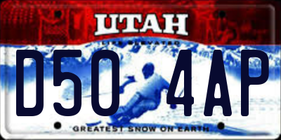 UT license plate D504AP