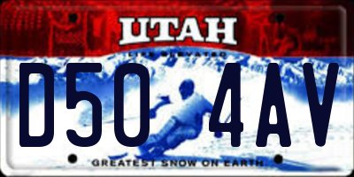 UT license plate D504AV
