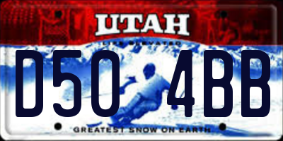 UT license plate D504BB