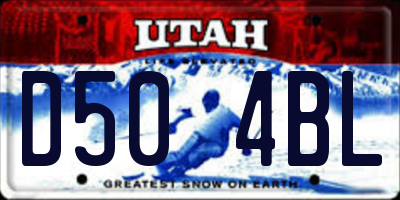 UT license plate D504BL