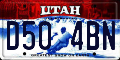 UT license plate D504BN