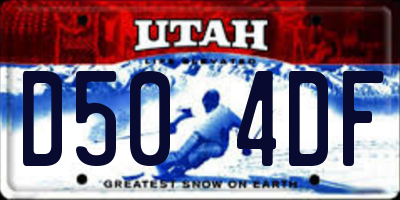 UT license plate D504DF