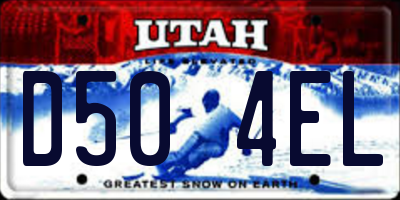 UT license plate D504EL