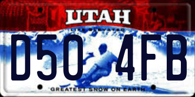 UT license plate D504FB
