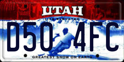 UT license plate D504FC