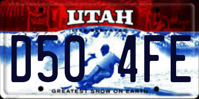 UT license plate D504FE