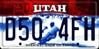 UT license plate D504FH