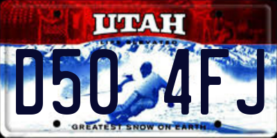 UT license plate D504FJ
