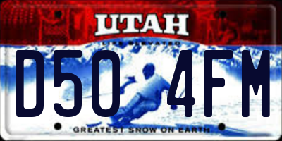 UT license plate D504FM