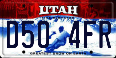 UT license plate D504FR