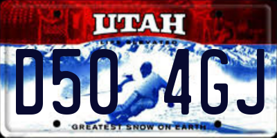 UT license plate D504GJ
