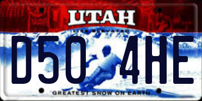 UT license plate D504HE