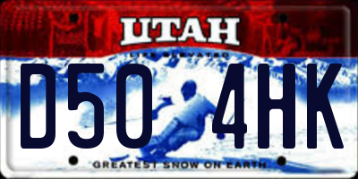 UT license plate D504HK