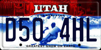 UT license plate D504HL