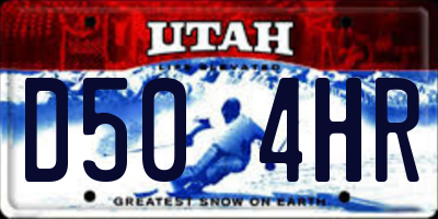 UT license plate D504HR
