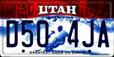 UT license plate D504JA