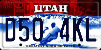 UT license plate D504KL