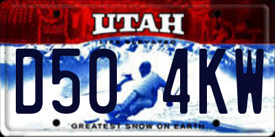 UT license plate D504KW