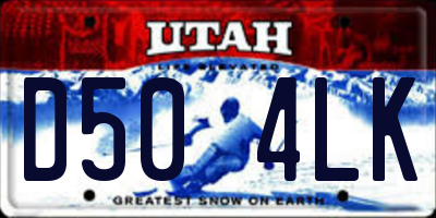 UT license plate D504LK