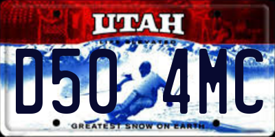 UT license plate D504MC