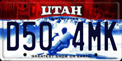 UT license plate D504MK