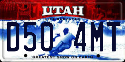 UT license plate D504MT
