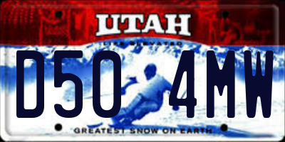 UT license plate D504MW