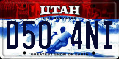 UT license plate D504NI