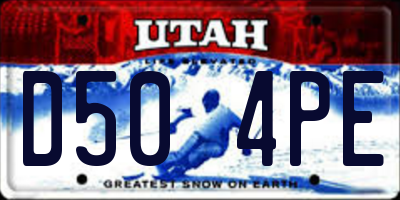 UT license plate D504PE