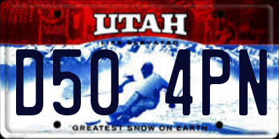 UT license plate D504PN