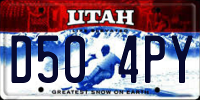 UT license plate D504PY