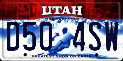 UT license plate D504SW