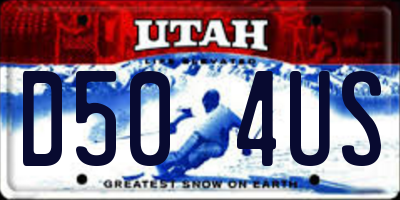 UT license plate D504US