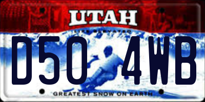 UT license plate D504WB