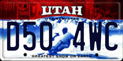 UT license plate D504WC