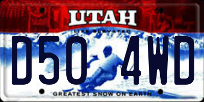 UT license plate D504WD