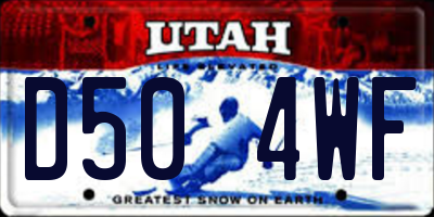UT license plate D504WF