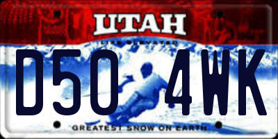 UT license plate D504WK