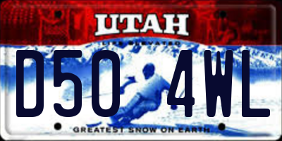 UT license plate D504WL