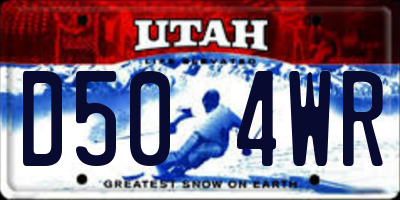 UT license plate D504WR